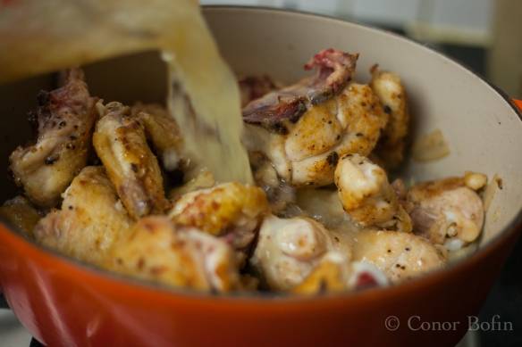 The stock helps add more depth of chicken flavour to the dish.