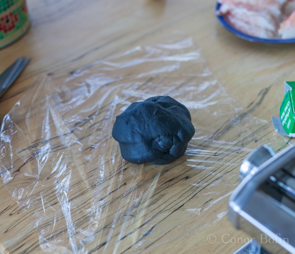 Now I know what it means to be 'Black Balled'. The pasta is a fantastic colour. 